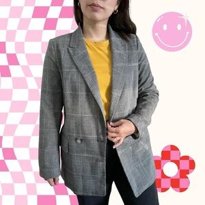 Blazer jacket black & gray double-breasted (oversized)